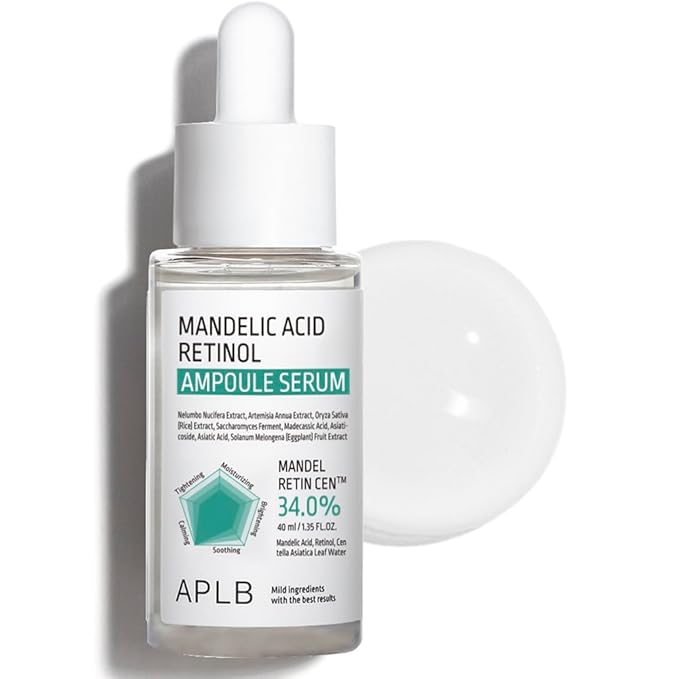 APLB Mandelic Acid Retinol Ampoule Serum | MANDEL RETIN CEN™ 34.0% 1.35 FL.OZ/Korean Skincare, Acne care, Exfoliant, Wrinkle care, Revitalize for gentle and improve skin texture