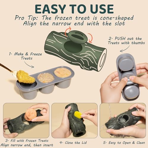 MENGJINGO Interactive Dog Toys for Aggressive Chewers, Long-Lasting Frozen Dogs Treat Holder to Keep Them Busy, Indestructible Dog Enrichment Toys - Reduce Anxiety, Safe for Large/Medium Breed