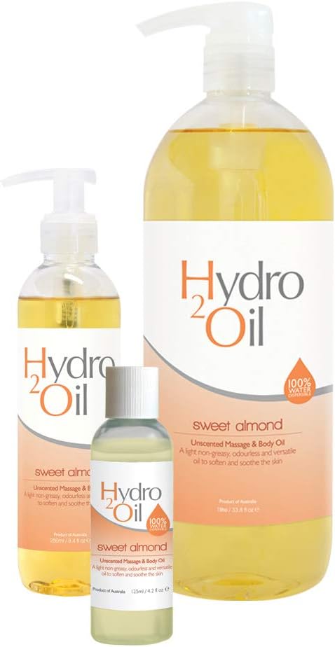 Hydro 2 Oil Sweet Almond Massage Oil 8.4 fl oz - Water Dispersible Formula with Sweet Almond Oil for Nourishing Relaxation