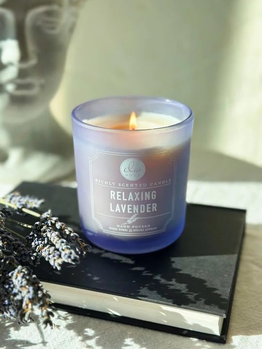 DW Home Relaxing Lavender Scented Candle for Home, 15 oz, Large Double Wick Candle Jar, Up to 56H Burn Time, Luxury Scented Candle for Relaxation, Gifting, Home Décor