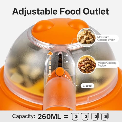 Dog Puzzle Feeder Toy, Slow Feeder Dog Bowls, Interactive IQ Training | Automatic Treat Dispenser, Interactive Dog Toys, 260 ml Capacity with Remote Control, Rechargeable Pet Food Feeder for Dog