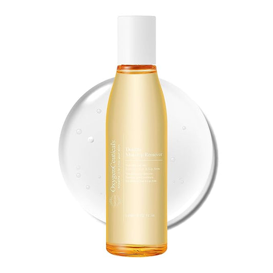 OxygenCeuticals Double Makeup Remover – Gentle Plant-Based Cleansing Oil for Sensitive Skin, Removes Eye & Lip Makeup, Hydrating with Botanical Oils, Jasmine & Hwangchil Extract 3.72 fl.oz (110ml)