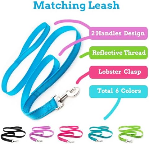 Personalized Reflective Dog Collar - Custom Pet Name, Phone Number & Address Engraving, Adjustable Sizes XS/S/M/L/XL, Optional Leash & Airtag Holder for Small/Medium/Large Dogs