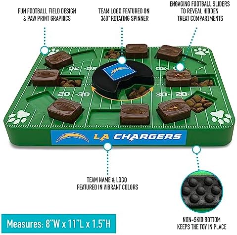 Pets First NFL Los Angeles Chargers Puzzle Toy - Interactive Dog Puzzle Treat Toy
