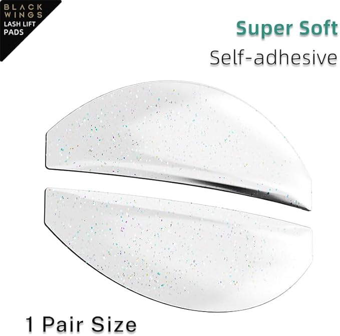 BLACKWINGS Flat Lash Lift Shields, Korean Lash Lift Pads, 1mm Ultra Thin for NO.1 Perm Only, Eyelash Soften Pads for Salon Use
