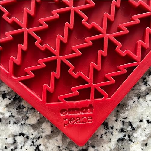 SodaPup Peace eMat – Durable Enrichment Feeder Made in USA from Non-Toxic, Pet-Safe, Food Safe Rubber for Mental Stimulation, Avoiding Overfeeding, Fresh Breath, Digestive Health, Calming, & More