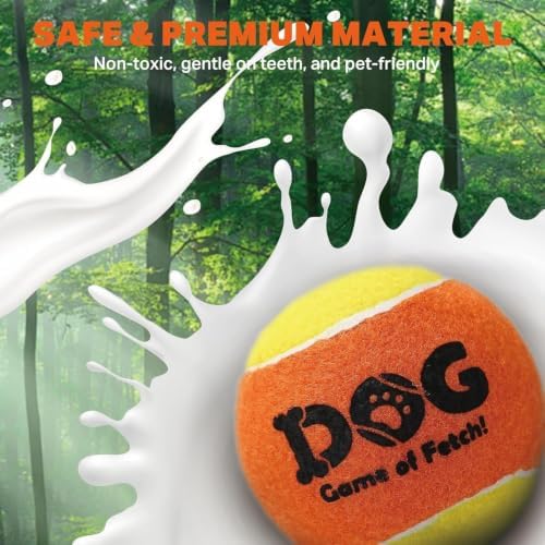 AMA SPORT Squeaky Tennis Balls for Dogs 2.5" Dog Tennis Balls for Throwing and Fetching Dog Toys for Training, Exercise, High Bouncing 16 Pack