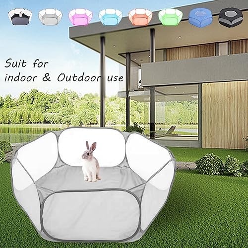 Small Animals Playpen, Portable Pop-up Open Interactive Pet Tent, Indoor Outdoor Fence for Rabbits, Guinea Pig, Hamster, Chinchillas, Kittens, Puppies