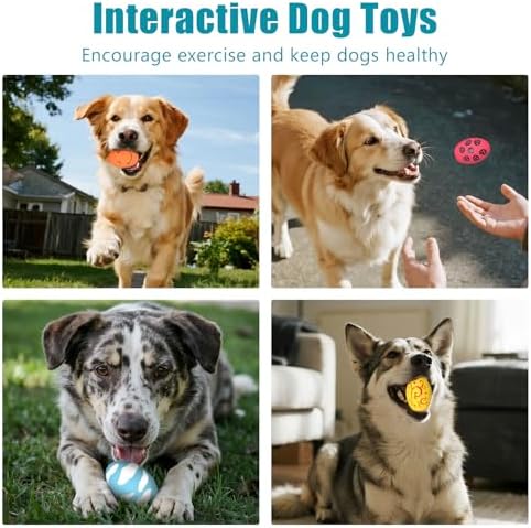 Dog Toys, Squeaky Latex Rubber Bouncy Balls, Squeaky Egg Dog Toys Balls, 3 Pack Interactive Squeak Dog Toy Set for Medium Large Breeds Dogs (3 Pack-A, Large)
