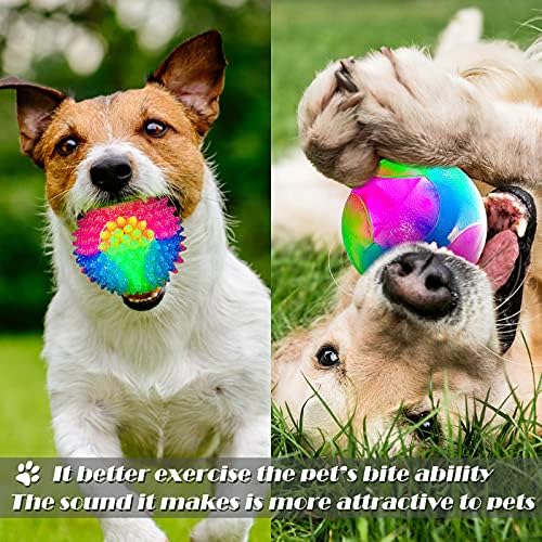 Skylety 2 Pack 2.5" Light up LED Dog Balls for Puppy Small, Medium Dogs