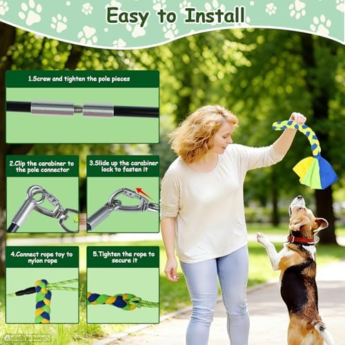 Flirt Pole for Dogs Heavy Duty, Interactive Chase & Tug of War Wand