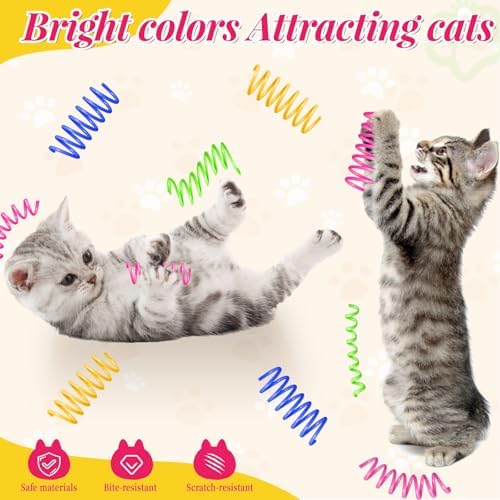 Cat Spiral Spring Toy，320PCS Interactive Indoor Colorful Springs for Kitten Hunting Swatting Biting