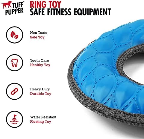Tuff Pupper SuperChewy Tough Floating Dog Water Toy Strong Natural Rubber | Great Dog Fetch Toy | Pool Swimming Toy for Puppy| Durable Training Toy for Non-Aggressive Chewers
