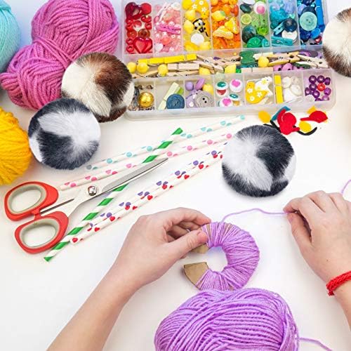 Skylety 8 Pack Cat Pom Poms Ball with Catnip Large Cat Balls Soft No Bells Quiet Interactive Toys Cute Fuzzy Artificial Balls Faux Fur 2 Inches for Kitten Pet Gifts Chasing Playing Exercising Indoor