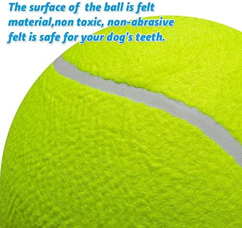 9.5" Large Dog Tennis Balls (2-Pack), Inflatable Toy with Pump
