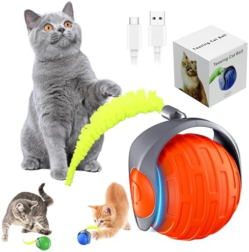 Cat Toys,Interactive Cat Toys Ball for Bored Indoor Cat,Orange
