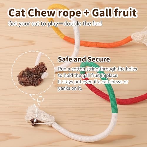 Interactive Cat Toys for Indoor Cats, 3 Chew Ropes 1 Silvervine Stick