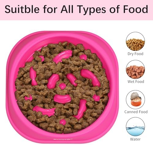 MateeyLife 1-Pack Slow Feeder Dog Bowls, 1 Cup, Dog Puzzle Feeder Bowl