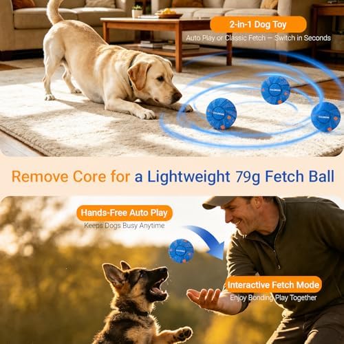 T02 Replacement Dog Ball Shell, 82mm, 90g Lightweight, Blue