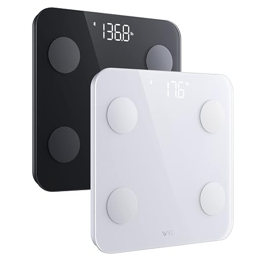 WYZE Scale S for Body Weight, Body Fat Monitor, Digital Bathroom Scale, Body Composition Analyer, Baby/Pet Mode, Wireless, Bluetooth, 400 lb Black&White