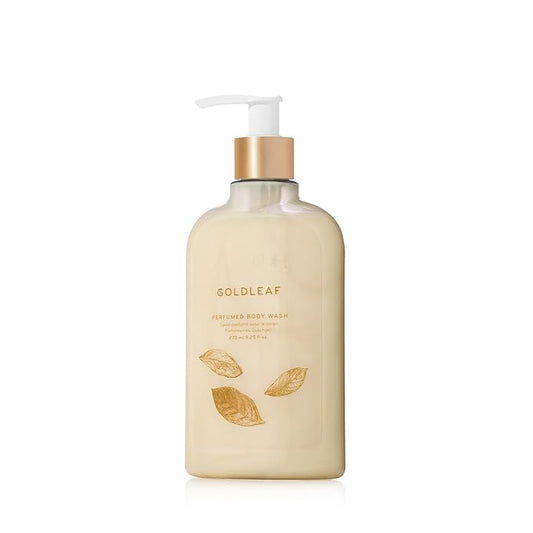 Thymes Moisturizing Body Wash with Pump - Body Soap - Bath Products - Skin Care - Liquid Soap with Notes of Jasmine, Rose, Hyacinth, Creamy lily of the Valley, & Oak Moss (Goldleaf, 9.25 fl oz)
