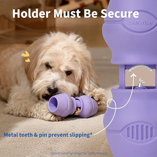 PetClan Chewise Bully Stick Holder for Dogs, Metal Teeth Dog Chew Holder