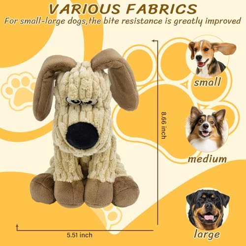 Squeaky Stuffed Dog Toys, Chew for Large Medium Small Breeds
