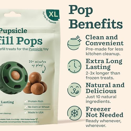 WOOF Starter Pack Dog Treat Toy for XL Dogs 75 lbs & Up | Long-lasting enrichment kit, Pupsicle toy included, reusable treat mold, chicken Pops, DIY frozen treats