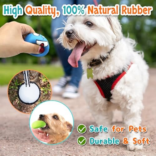 Squeaky Dog Toys, Interactive Squeaky Ball for Small Dogs/Puppies Puppy Teething Soft Non-Toxic Chew Toys for Gentle Play 6 Pcs/Set