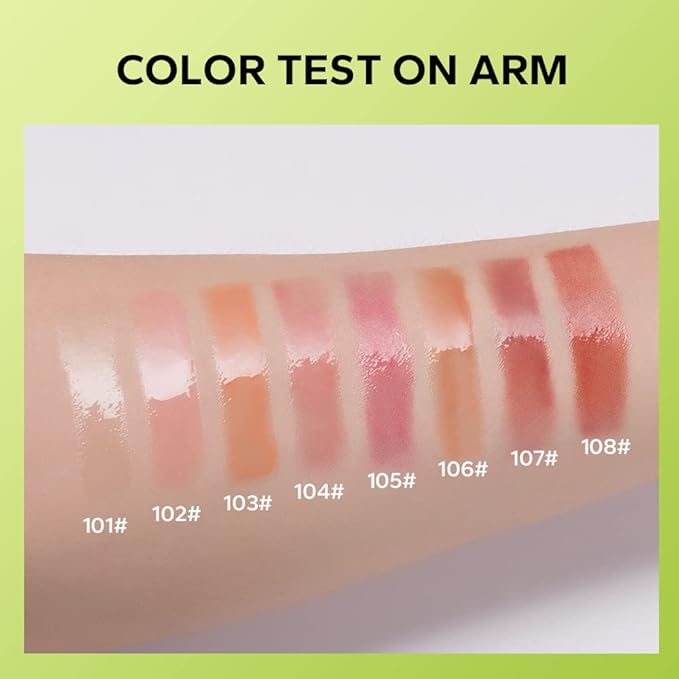 Beauty Glazed Big Brush Head Lip Oil, Ultra-Hydrating & Nourishing, Smooth Glossy Finish Lip Glow Oil, Shiny and Vegan Tinted Lip Gloss, Non-Sticky Formula (105# PASSION)