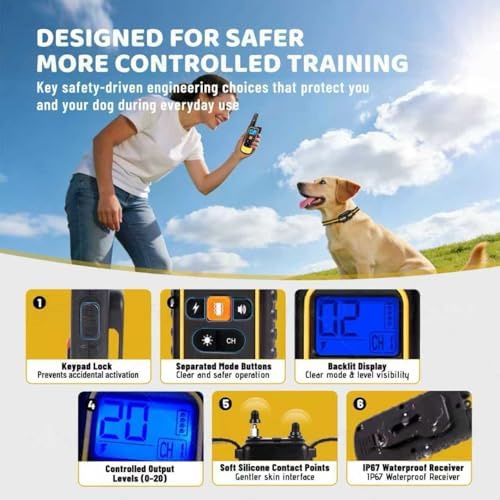 Waterproof Dog Training Collar with Remote, 3 Modes, 3300FT