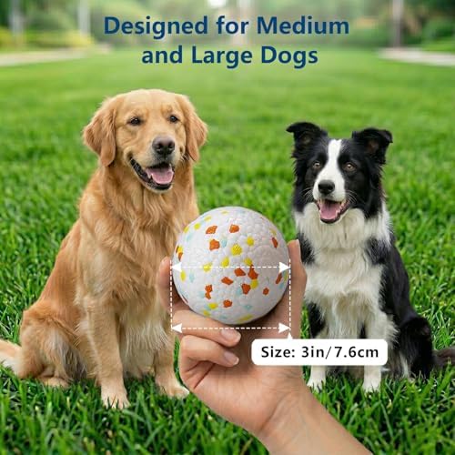 Dog Ball Toys Dog Tennis Ball for Aggressive Chewers Indestructible Bouncy Lightweight Water Toy Fetch Ball for Large Medium and Small Dog
