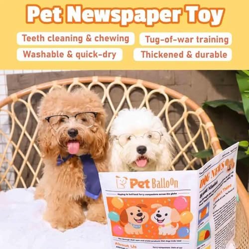 2026 New Durable Newspaper Dog Toy, Indestructible Newspaper Dog Toy, Interactive Crinkle Plush Dog Toy, Squeaky Dog Toys, Non Shredding Soft Chew Toy for Small Medium Dogs