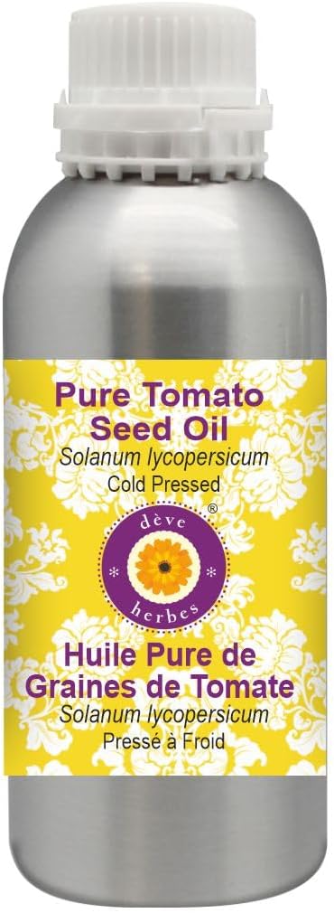 Deve Herbes Pure Tomato Seed Oil (Solanum lycopersicum) Cold Pressed 1250ml (42 oz)