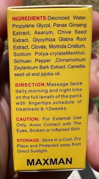 MAX Man, Massage Oil for Men 10ml (Yellow) Male Enhancement Men's Re-Vitalize Enlargement Cream (2)