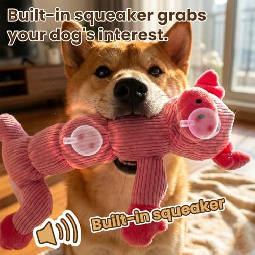 Laifug Interactive Squeaky Dog Chew Toy, Ideal Dog Toys for Chewers, Small, Medium & Large Dogs, and Fetch Lovers - Pig (Pink), Large