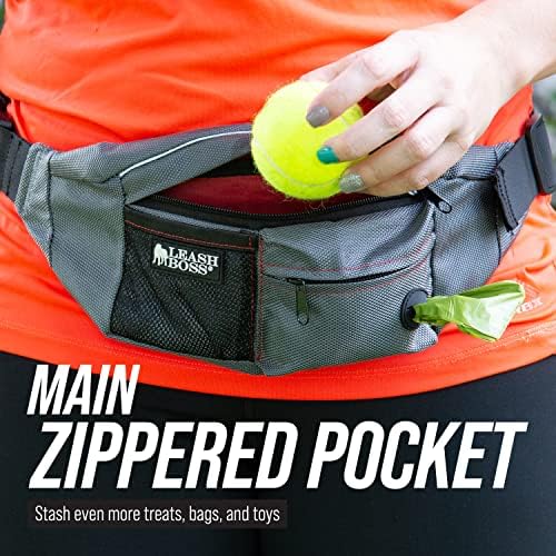 Leash Boss Dog Treat Pouch for Training | Training Treat Pouches for Pet Training | Treat Bag for Dog Training | Portable Kibble Snack Container for Pets | Fanny Pack Waist Belt Transport On The Go