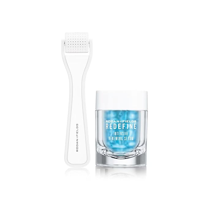Rodan + Fields REDEFINE AMP MD System | Includes Derma-Roller & Hydrating Intensive Renewing Serum | Skincare Set with Vitamin A | Beauty Tools