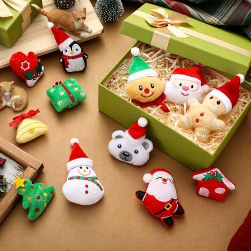 Soulchen 12 Pcs Christmas Catnip Toys with Crinkle Sound