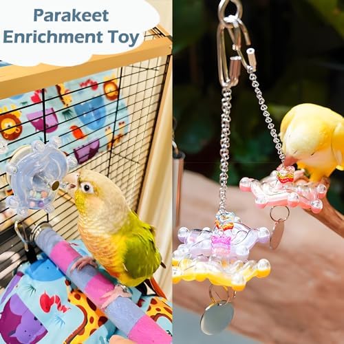 2pcs Bird Toys for Parakeets, Colorful Spinner Wheel (Rondom Color)