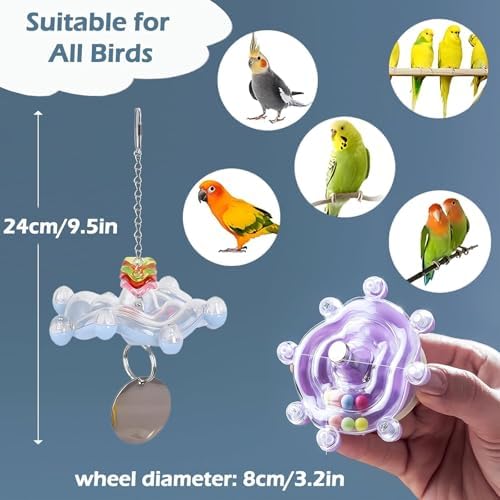 3pcs Bird Toys for Parakeets, Colorful Spinner Wheel (Rondom Color)