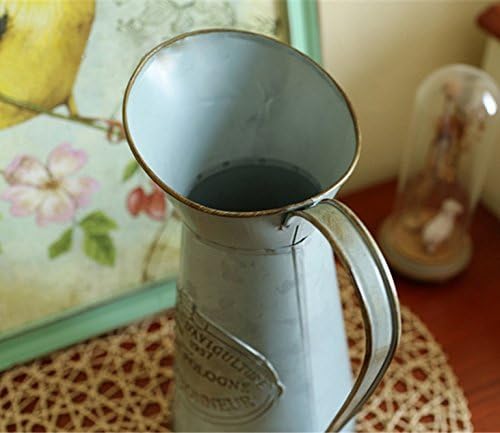 VANCORE Shabby Chic Large Metal Jug Flower Pitcher Vase