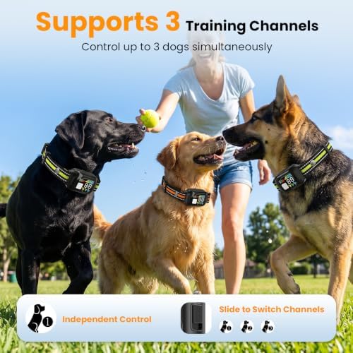 2 in 1 Dog Bark & Shock Collar 2 Pack - 4500FT Bark Collar with Remote, 3 Training Modes Tone Vibration Safe Shock, IP67 Waterproof, Portable Collar Set for Medium and Large Dogs (5-120lbs)