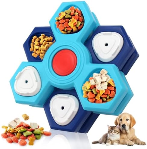 Dog Puzzle Toys 4 Levels, Dog Interactive Turntable Toy for IQ Training and Entertainment, Mentally Stimulating Toys Boredom and Smart Dogs, As Gifts for Dogs Cats