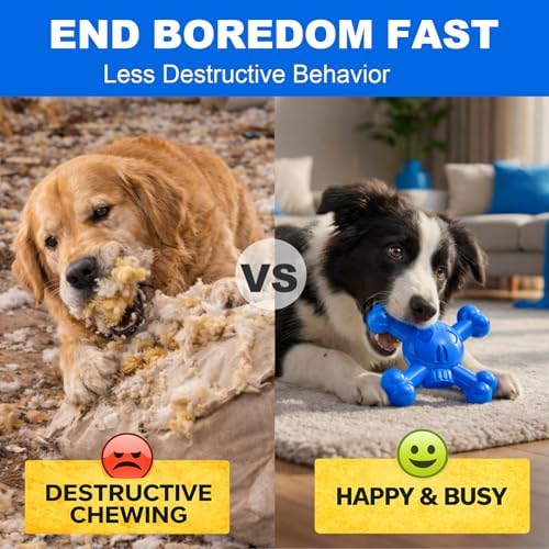 Dog Chew Toys for Aggressive Chewers, Durable Nylon Tough Chew Toy for Small & Medium Dogs, Bacon Flavor Skull Dog Toy to Keep Dogs Busy Indoors, Helps Reduce Boredom