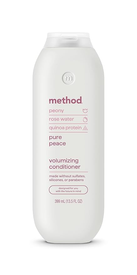 Method Volumizing Conditioner, Pure Peace with Rose, Peony, and Pink Sea Salt Scent Notes, Paraben and Sulfate Free, 13.5 oz (Pack of 1)