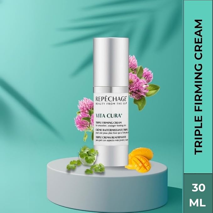 Repechage Vita Cura Triple Firming Cream. Anti Aging Face + Neck Moisturizer Cream. Clinically Proven to Help Improve the Appearance of Skin Firmness, Lines & Wrinkles 1fl oz/30ml