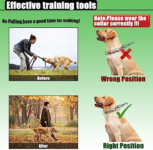 Prong Training Collar for Dogs, Adjustable Dog Pinch Collar with Quick Release Buckle, No Pull Collar for Small Medium Large Dogs, Extra Link and Caps