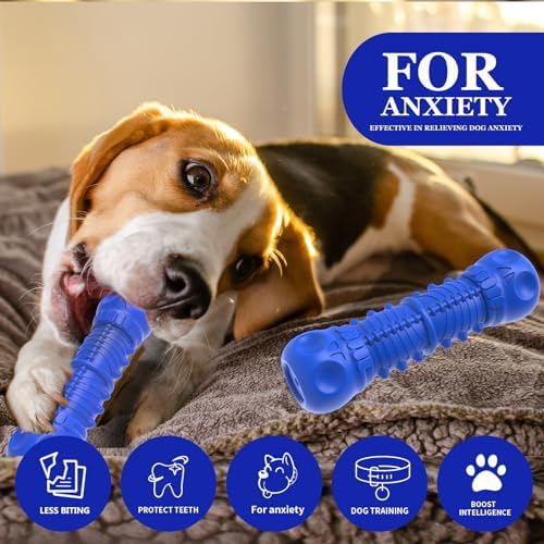 ZIKATON Dog Squeaky Toys for Aggressive Chewers, Durable Chew Toys for Large Medium Breed Dog, Tough Dogs Toys with Natural Rubber