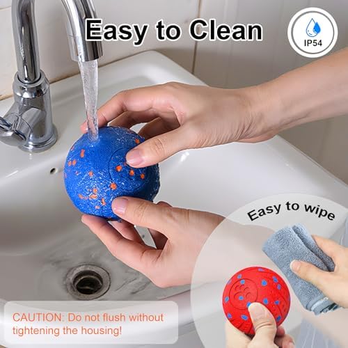 Remotely Controlled Smart Dog Ball: Automatic Bouncing, Vibration and Jumping Action Interactive Toy, Durable Duraspin for Aggressive Chewers, Rechargeable, for Indoor & Outdoor Use Red